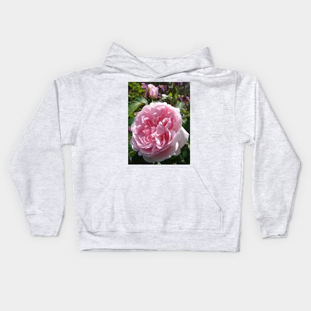 Pink Rose Flower Kids Hoodie by SarahRajkotwala